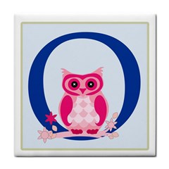 Alphabet Letter O With Owl Illustration Ideal For Teaching Kids Tile Coasters by Nexatart