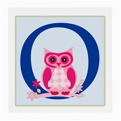 Alphabet Letter O With Owl Illustration Ideal For Teaching Kids Medium Glasses Cloth (2-side) by Nexatart