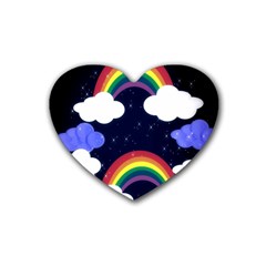 Rainbow Animation Heart Coaster (4 Pack)  by Nexatart