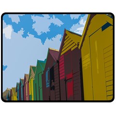 Brightly Colored Dressing Huts Double Sided Fleece Blanket (medium) 