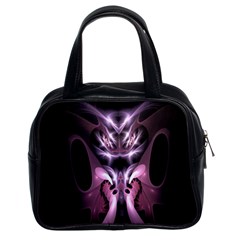 Angry Mantis Fractal In Shades Of Purple Classic Handbags (2 Sides)