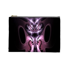 Angry Mantis Fractal In Shades Of Purple Cosmetic Bag (large) 