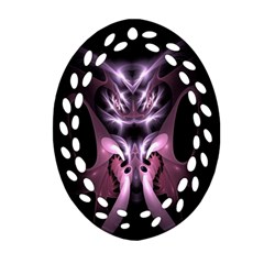 Angry Mantis Fractal In Shades Of Purple Ornament (oval Filigree) by Nexatart
