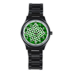 Abstract Clutter Stainless Steel Round Watch