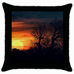 Sunset At Nature Landscape Throw Pillow Case (black) by dflcprints