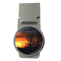 Sunset At Nature Landscape Money Clips (round)  by dflcprints