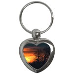 Sunset At Nature Landscape Key Chains (Heart)  Front