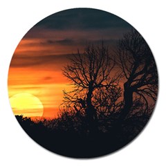 Sunset At Nature Landscape Magnet 5  (round) by dflcprints