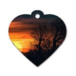 Sunset At Nature Landscape Dog Tag Heart (One Side) Front