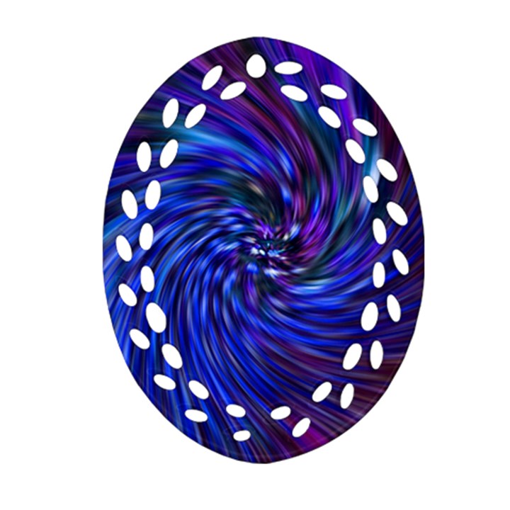 Stylish Twirl Oval Filigree Ornament (Two Sides)
