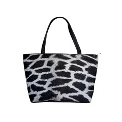 Black And White Giraffe Skin Pattern Shoulder Handbags by Nexatart