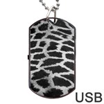 Black And White Giraffe Skin Pattern Dog Tag USB Flash (Two Sides) Back