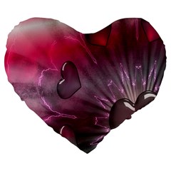 Love Hearth Background Wallpaper Large 19  Premium Heart Shape Cushions by Nexatart