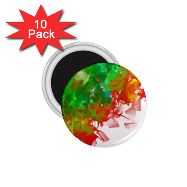 Digitally Painted Messy Paint Background Textur 1.75  Magnets (10 pack) 