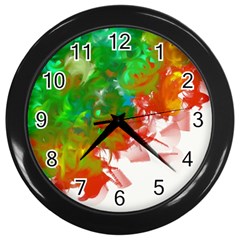 Digitally Painted Messy Paint Background Textur Wall Clocks (black) by Nexatart