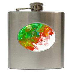 Digitally Painted Messy Paint Background Textur Hip Flask (6 Oz) by Nexatart