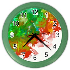 Digitally Painted Messy Paint Background Textur Color Wall Clocks by Nexatart