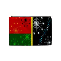 Snowflake Background Digitally Created Pattern Cosmetic Bag (medium)  by Nexatart