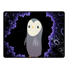 Fractal Image With Penguin Drawing Fleece Blanket (small)