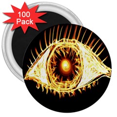 Flame Eye Burning Hot Eye Illustration 3  Magnets (100 pack)