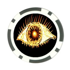 Flame Eye Burning Hot Eye Illustration Poker Chip Card Guard