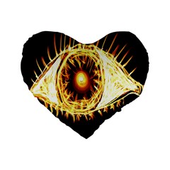 Flame Eye Burning Hot Eye Illustration Standard 16  Premium Heart Shape Cushions