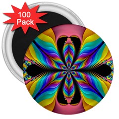 Fractal Butterfly 3  Magnets (100 Pack) by Nexatart