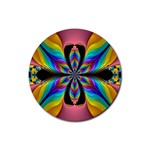 Fractal Butterfly Rubber Round Coaster (4 pack)  Front