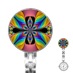 Fractal Butterfly Stainless Steel Nurses Watch by Nexatart