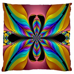 Fractal Butterfly Large Flano Cushion Case (one Side) by Nexatart