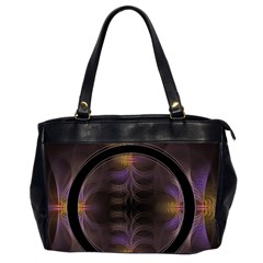 Wallpaper With Fractal Black Ring Office Handbags (2 Sides)  by Nexatart