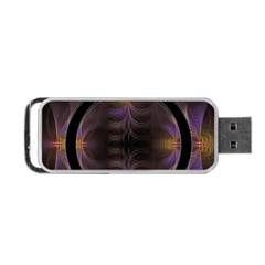 Wallpaper With Fractal Black Ring Portable Usb Flash (one Side) by Nexatart