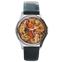 Abstraction Abstract Pattern Round Metal Watch