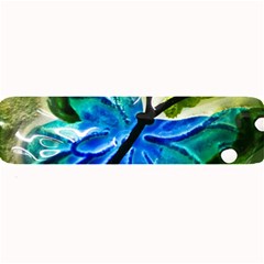 Blue Spotted Butterfly Art In Glass With White Spots Large Bar Mats by Nexatart