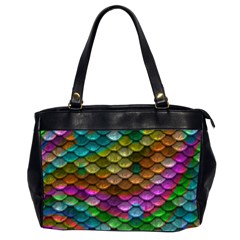 Fish Scales Pattern Background In Rainbow Colors Wallpaper Office Handbags (2 Sides)  by Nexatart