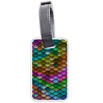 Fish Scales Pattern Background In Rainbow Colors Wallpaper Luggage Tags (One Side)  Front