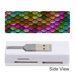 Fish Scales Pattern Background In Rainbow Colors Wallpaper Memory Card Reader (stick)  by Nexatart