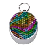 Fish Scales Pattern Background In Rainbow Colors Wallpaper Mini Silver Compasses Front