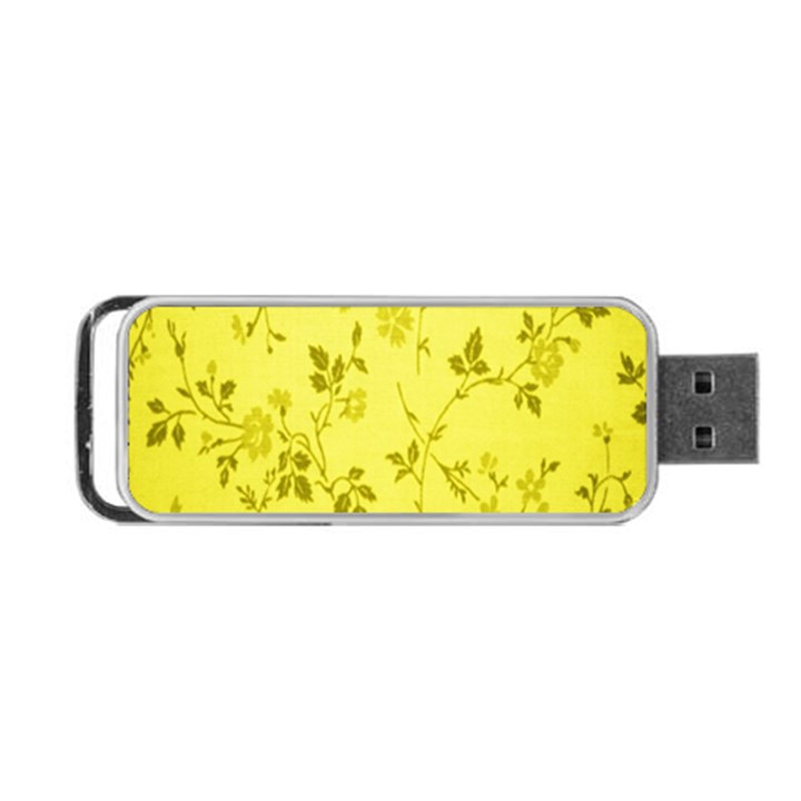 Flowery Yellow Fabric Portable USB Flash (One Side)