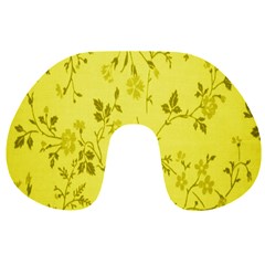 Flowery Yellow Fabric Travel Neck Pillows