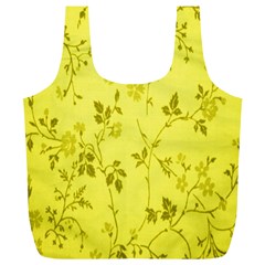 Flowery Yellow Fabric Full Print Recycle Bags (l)  by Nexatart