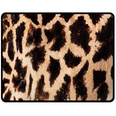 Giraffe Texture Yellow And Brown Spots On Giraffe Skin Double Sided Fleece Blanket (medium) 