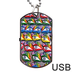 The Eye Of Osiris As Seen On Mediterranean Fishing Boats For Good Luck Dog Tag Usb Flash (two Sides) by Nexatart