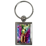 Magic Butterfly Art In Glass Key Chains (Rectangle)  Front