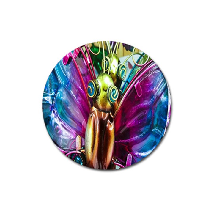 Magic Butterfly Art In Glass Magnet 3  (Round)