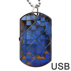 Glass Abstract Art Pattern Dog Tag Usb Flash (one Side) by Nexatart