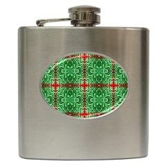 Geometric Seamless Pattern Digital Computer Graphic Hip Flask (6 Oz) by Nexatart