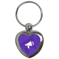 Announce Sing White Blue Key Chains (heart)  by Mariart