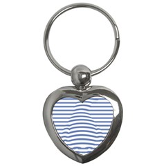 Animals Illusion Penguin Line Blue White Key Chains (heart)  by Mariart