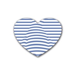 Animals Illusion Penguin Line Blue White Rubber Coaster (heart) 